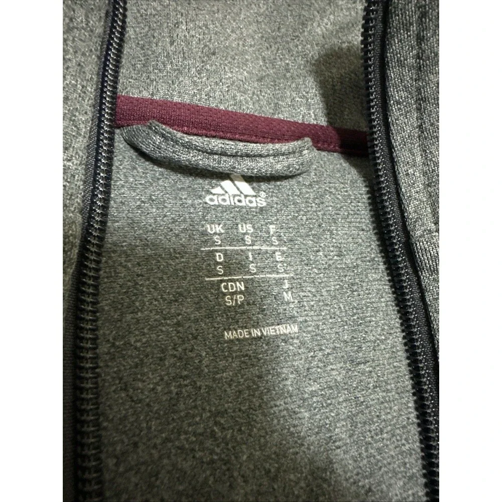 Adidas Essentials 3 Stripes Full Zip Track Jacket Mens S Gray Sweatshirt Soccer